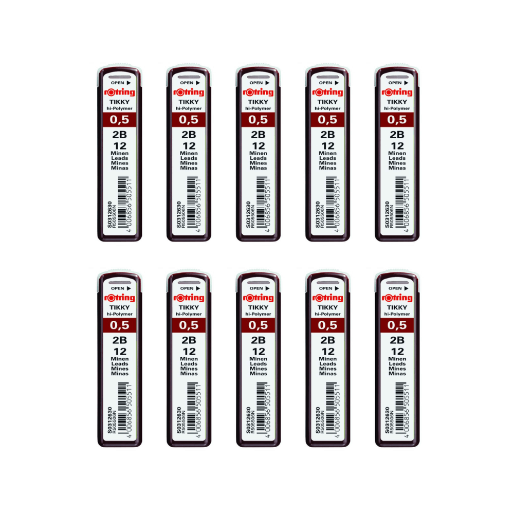 ไส้ดินสอกด 2B rotring ขนาด 0.5มม. 10 กล่อง